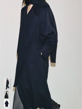 Zara Dark Navy Long Coat